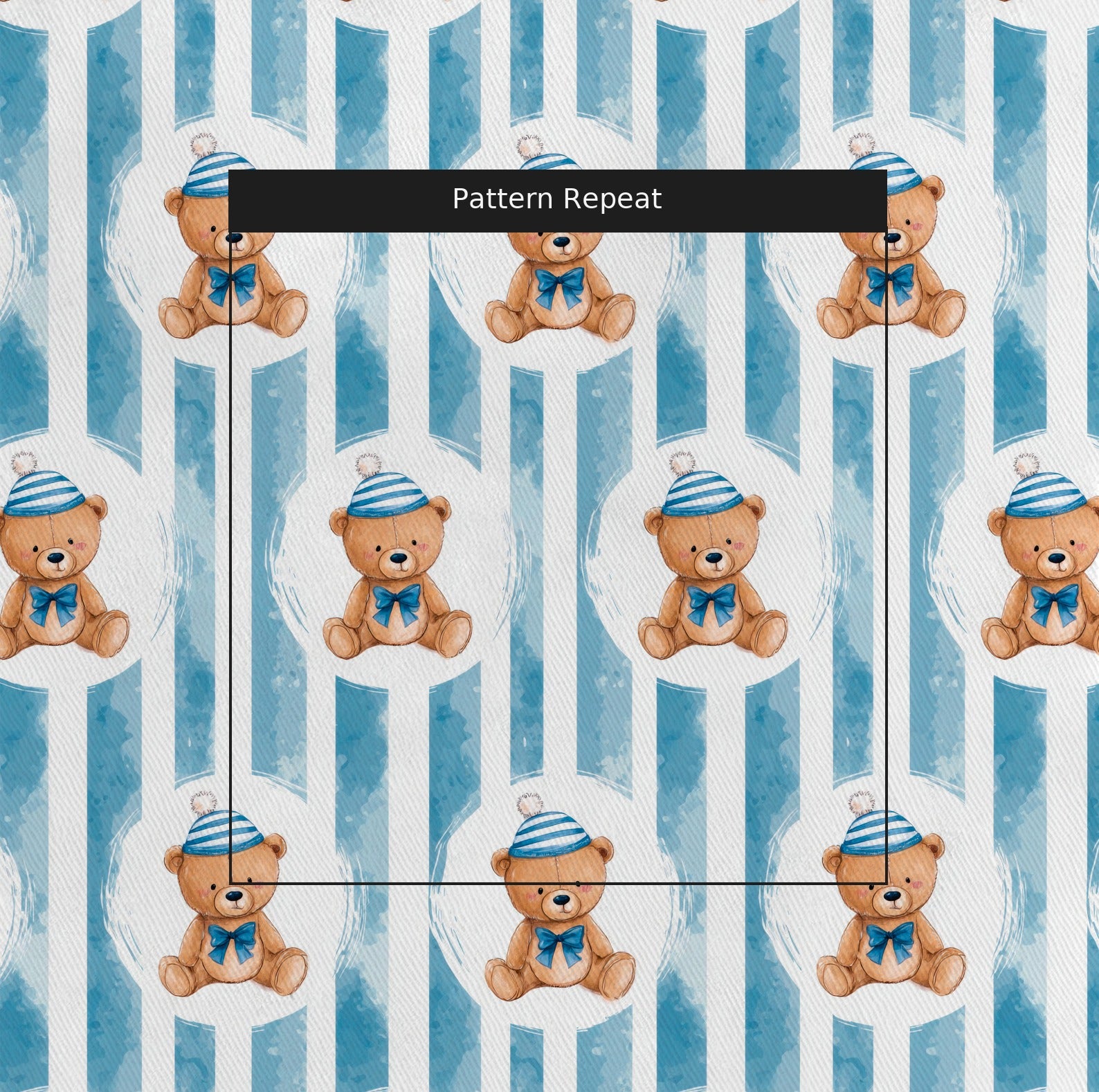 Classic Teddy Fabric by the Yard — pattern repeat