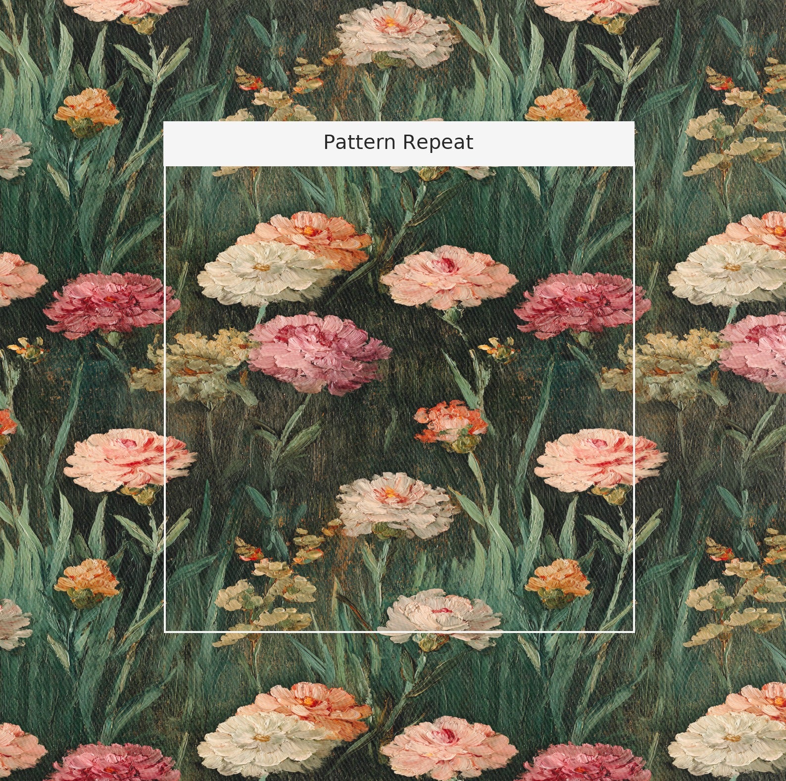Camellia Grace Fabric by the Yard — pattern repeat