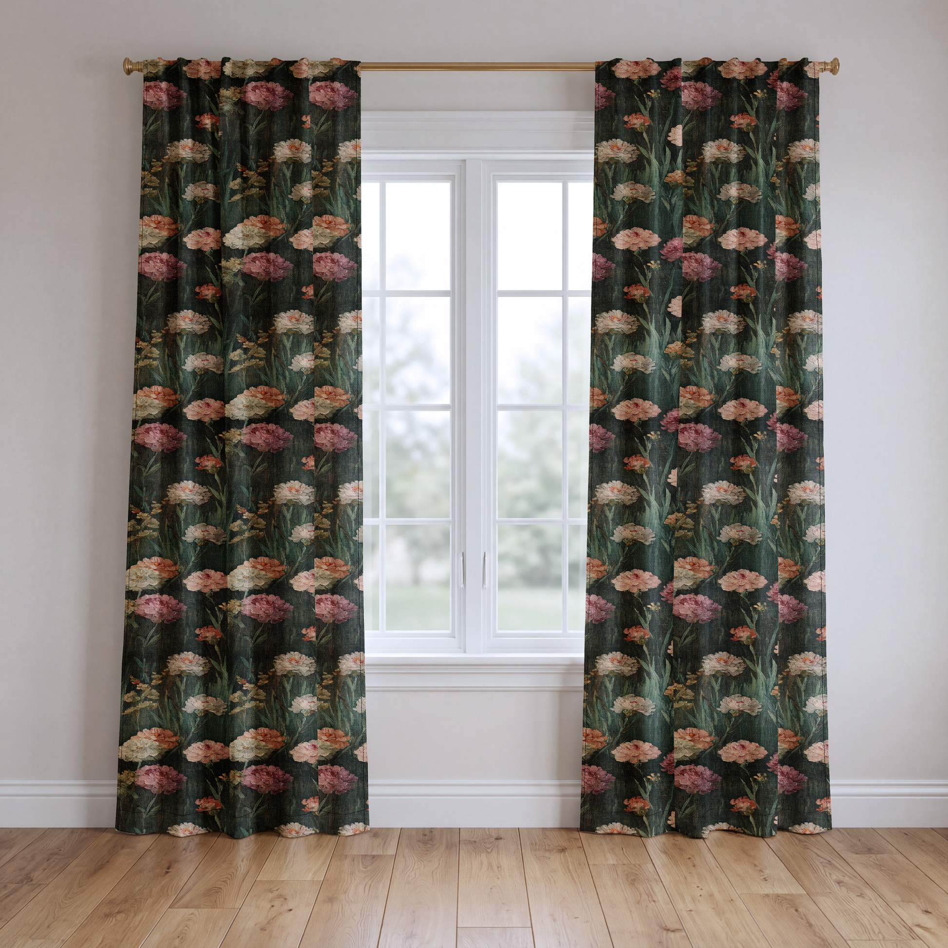 Camellia Grace - Drapery — two panels