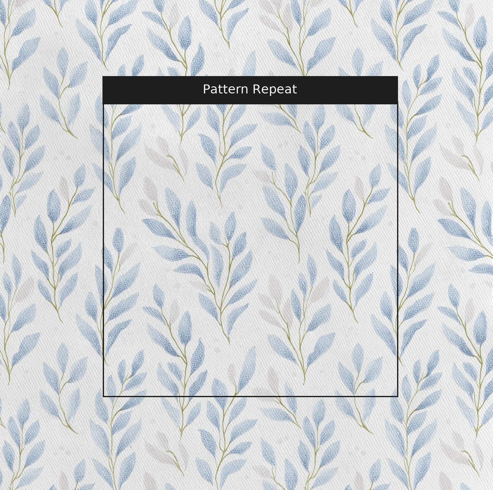 Atlantic Ferns Fabric by the Yard — pattern repeat