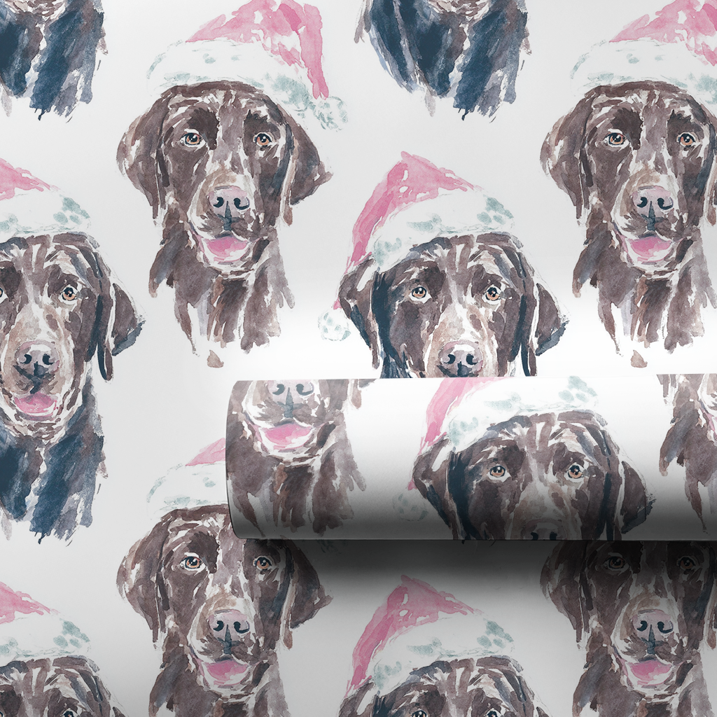 Santa Lab Paws - Wrapping Paper