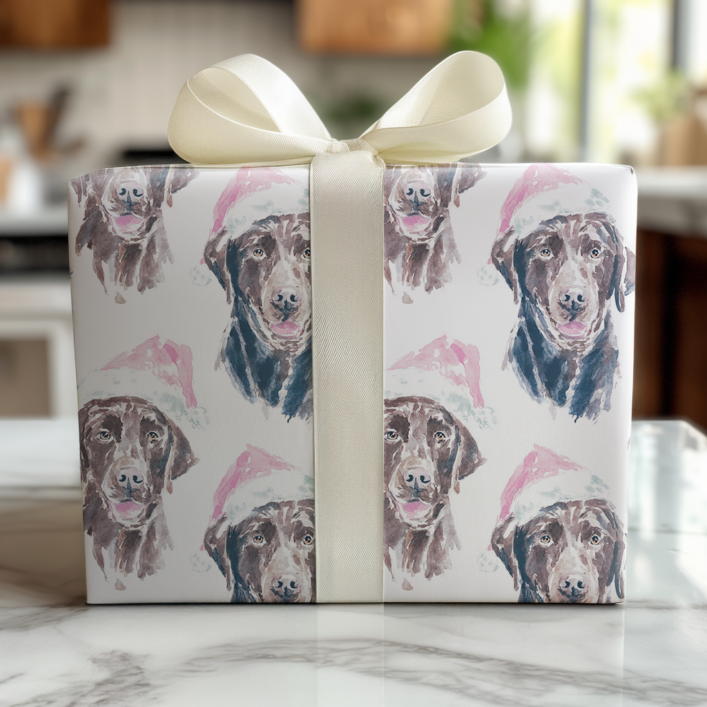 Santa Lab Paws - Wrapping Paper
