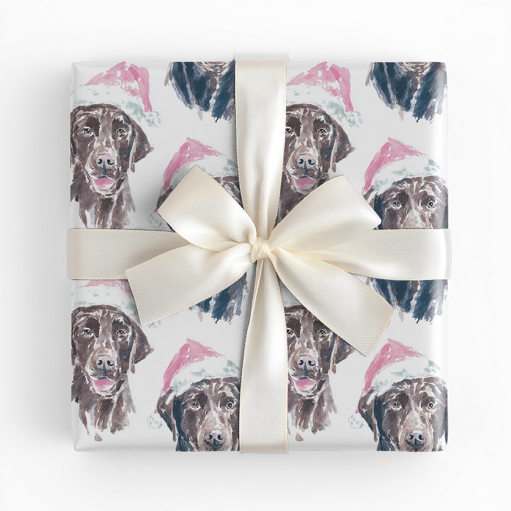 Santa Lab Paws - Wrapping Paper