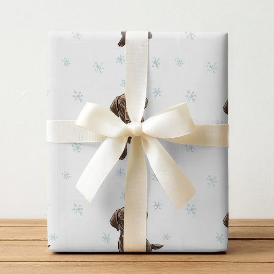 Chocolate Lab Snowflakes - Wrapping Paper