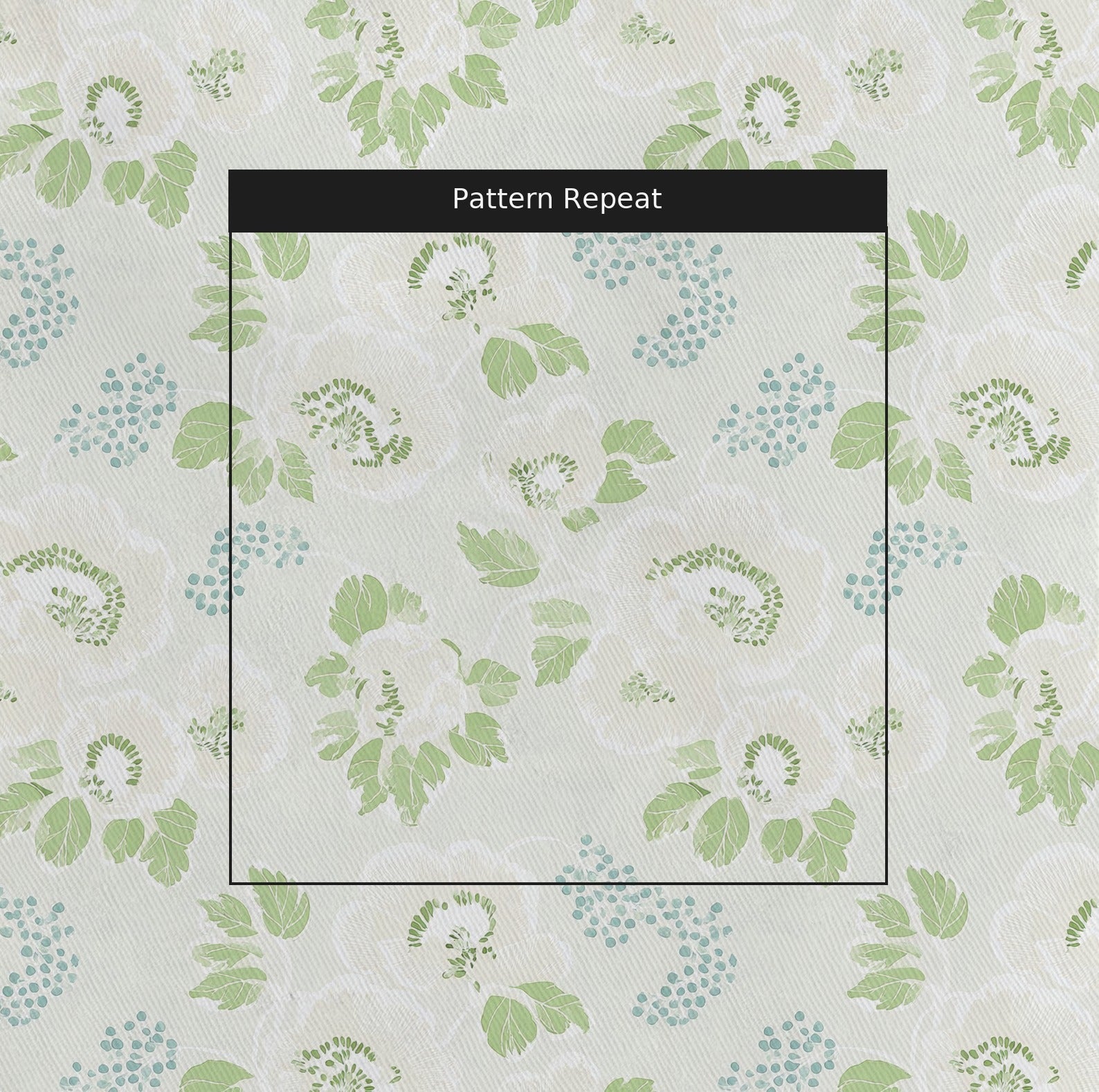 Pistachio Petals Fabric by the Yard — pattern repeat
