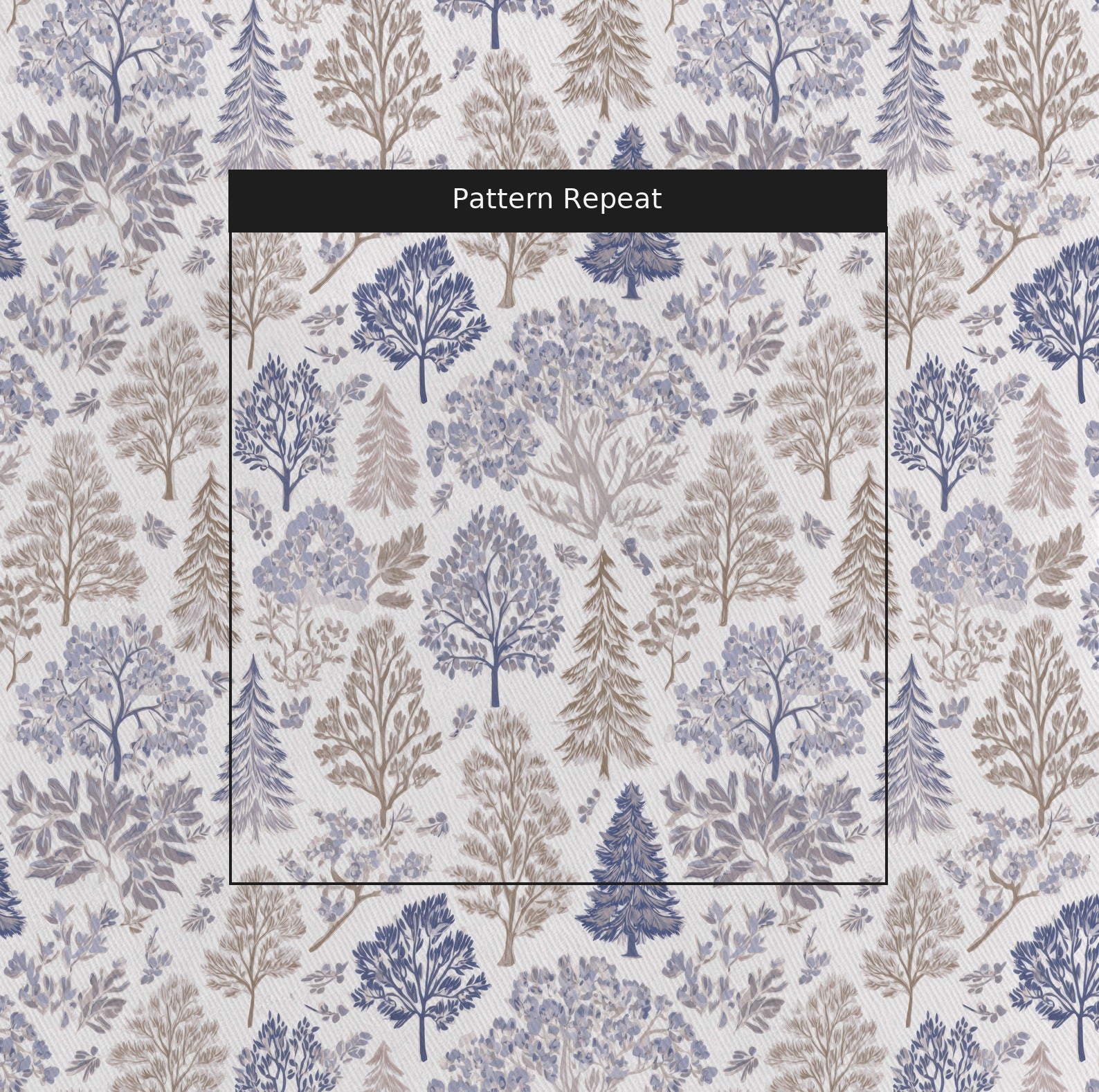 Frosted Forest Fabric by the Yard — pattern repeat
