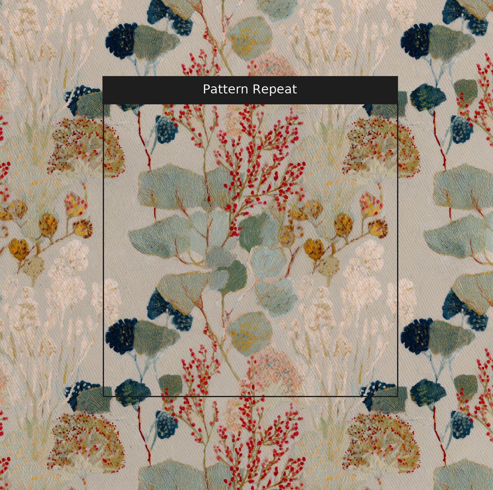 Hedgerow Fabric by the Yard — pattern repeat