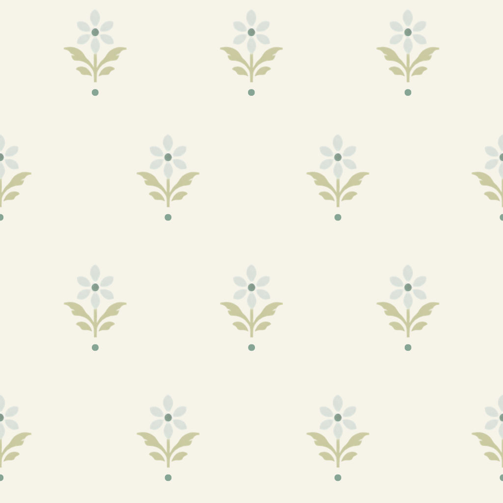 Mint To Be Ivory Block Print Wallpaper