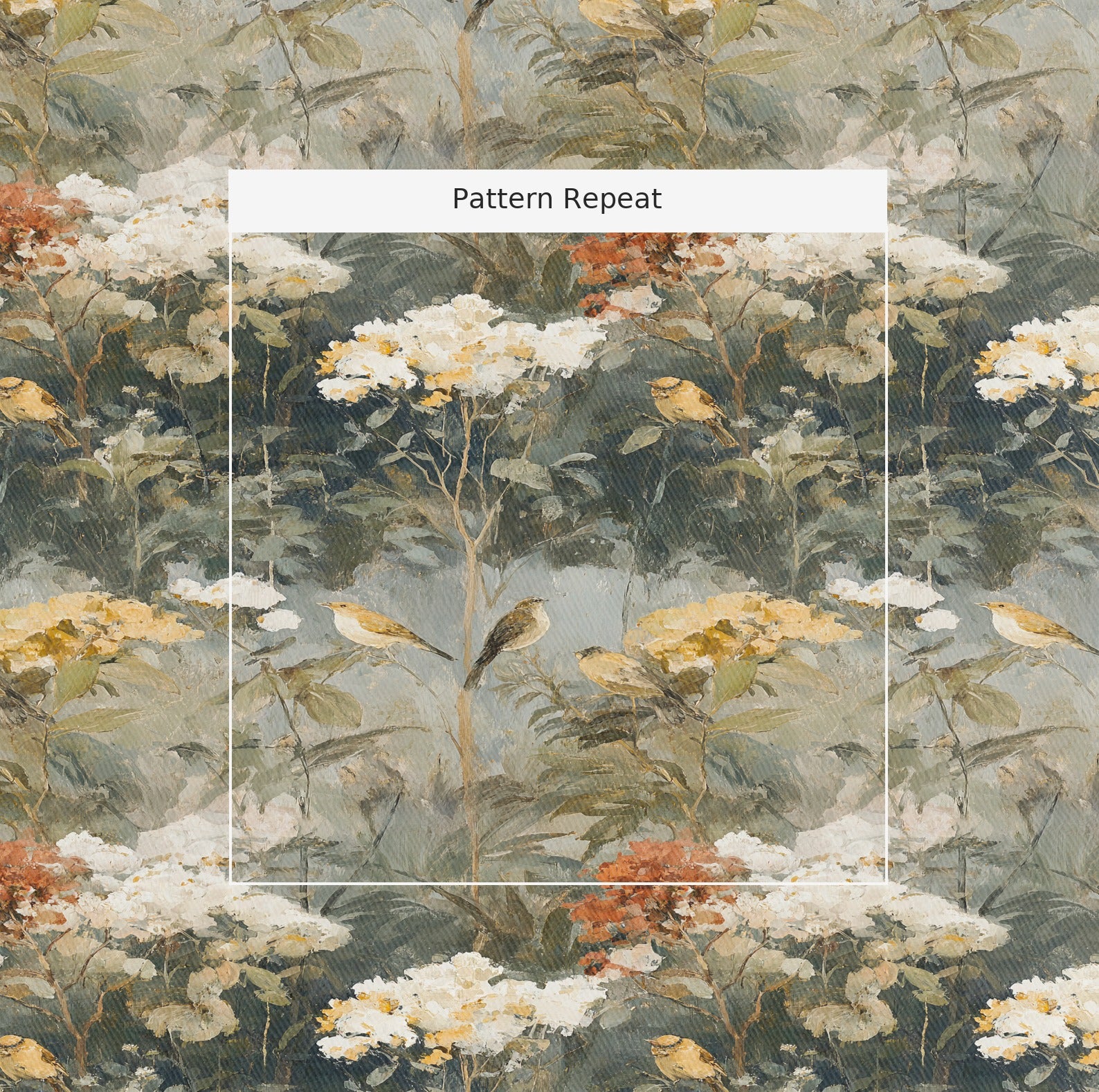 Jardin Fabric by the Yard — pattern repeat