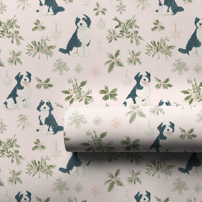 Pink Bernedoodle Christmas - Wrapping Paper