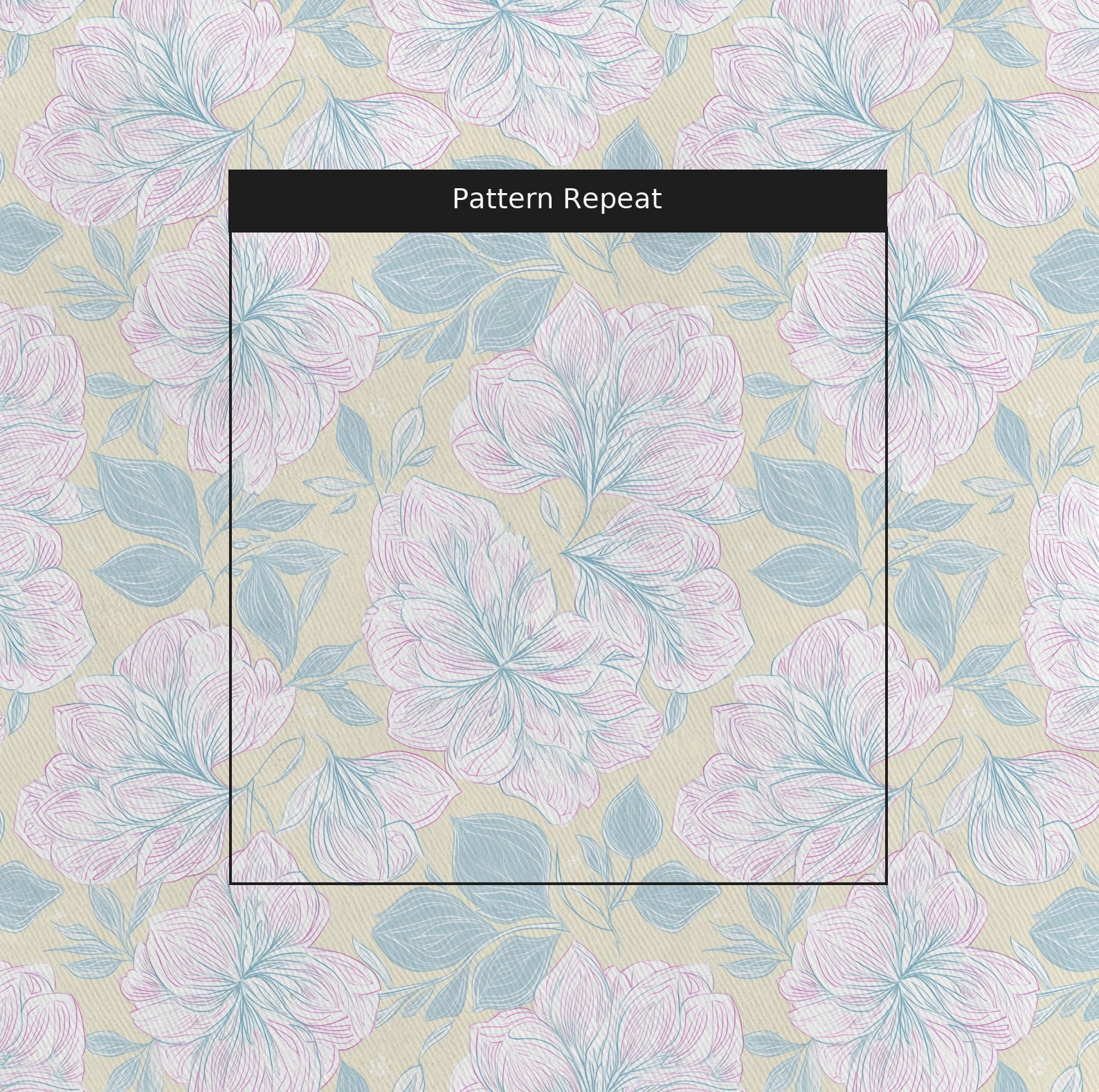 Skipping Through Flowers Fabric by the Yard — pattern repeat