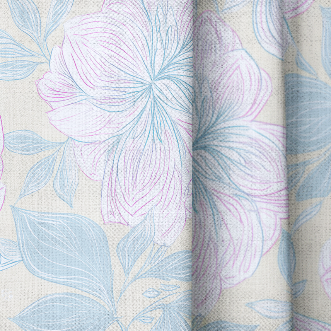 Skipping Through Flowers - Drapery — close up