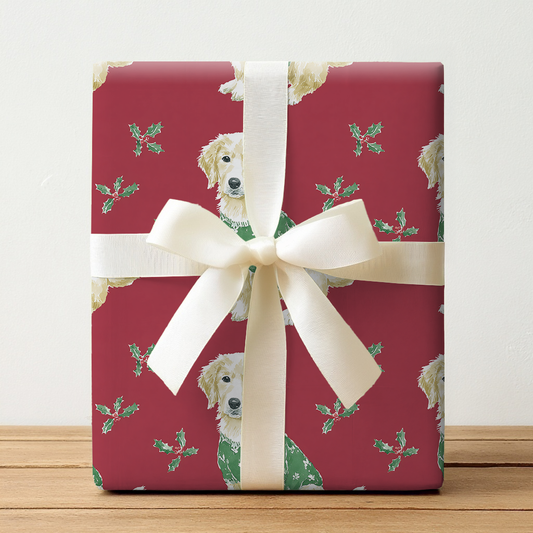 Cozy Christmas Retriever - Wrapping Paper