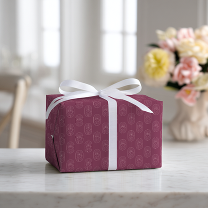 Oval Rose Elegance - Wrapping Paper