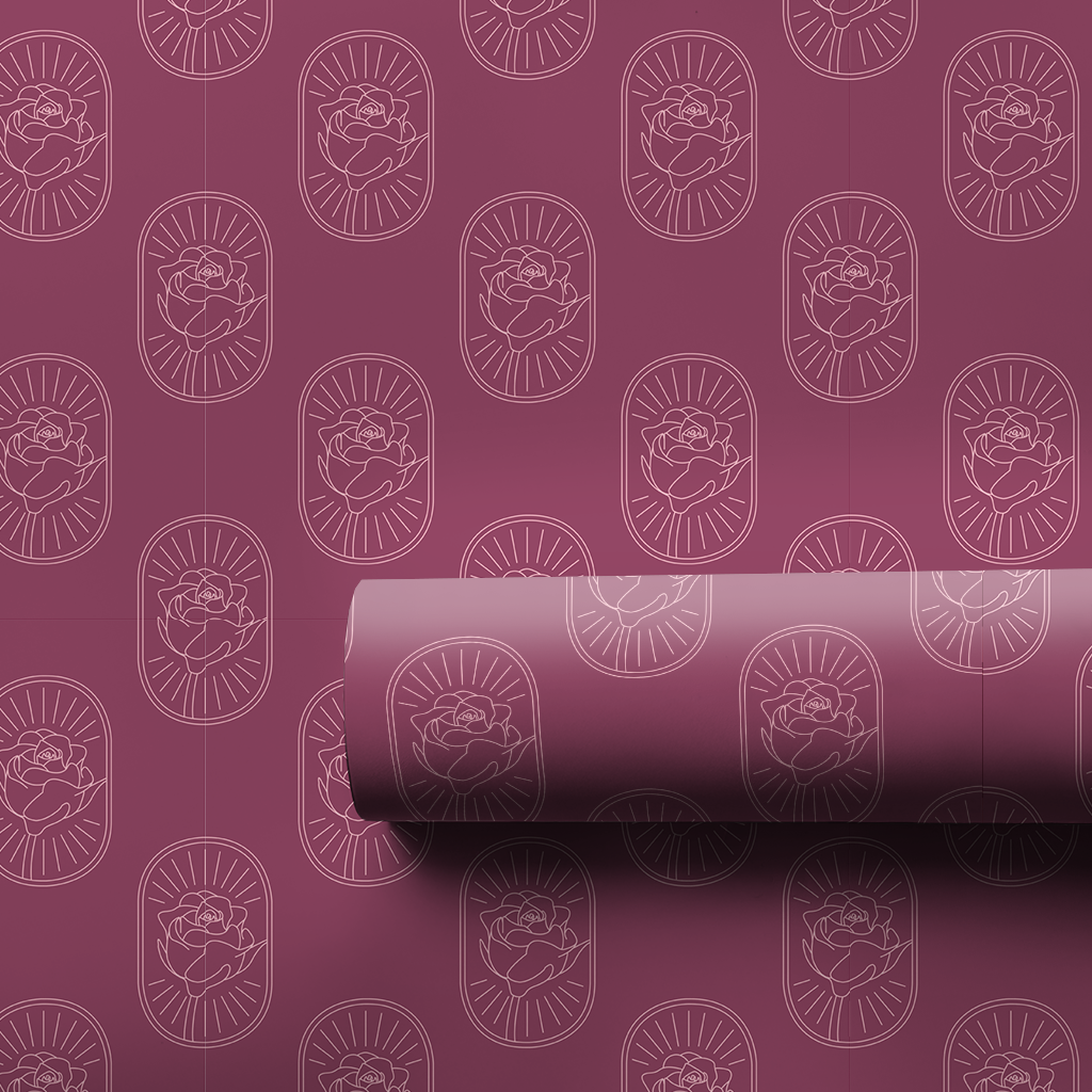 Oval Rose Elegance - Wrapping Paper