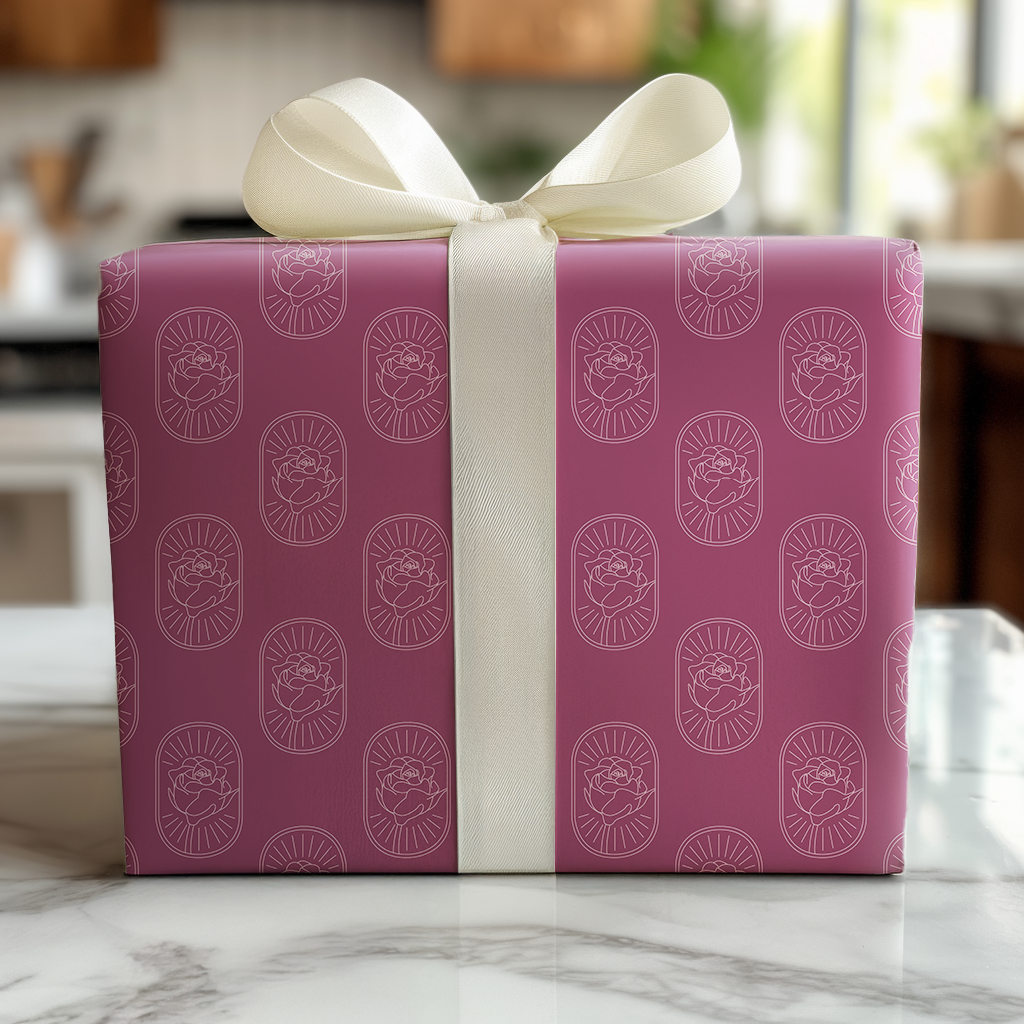 Oval Rose Elegance - Wrapping Paper