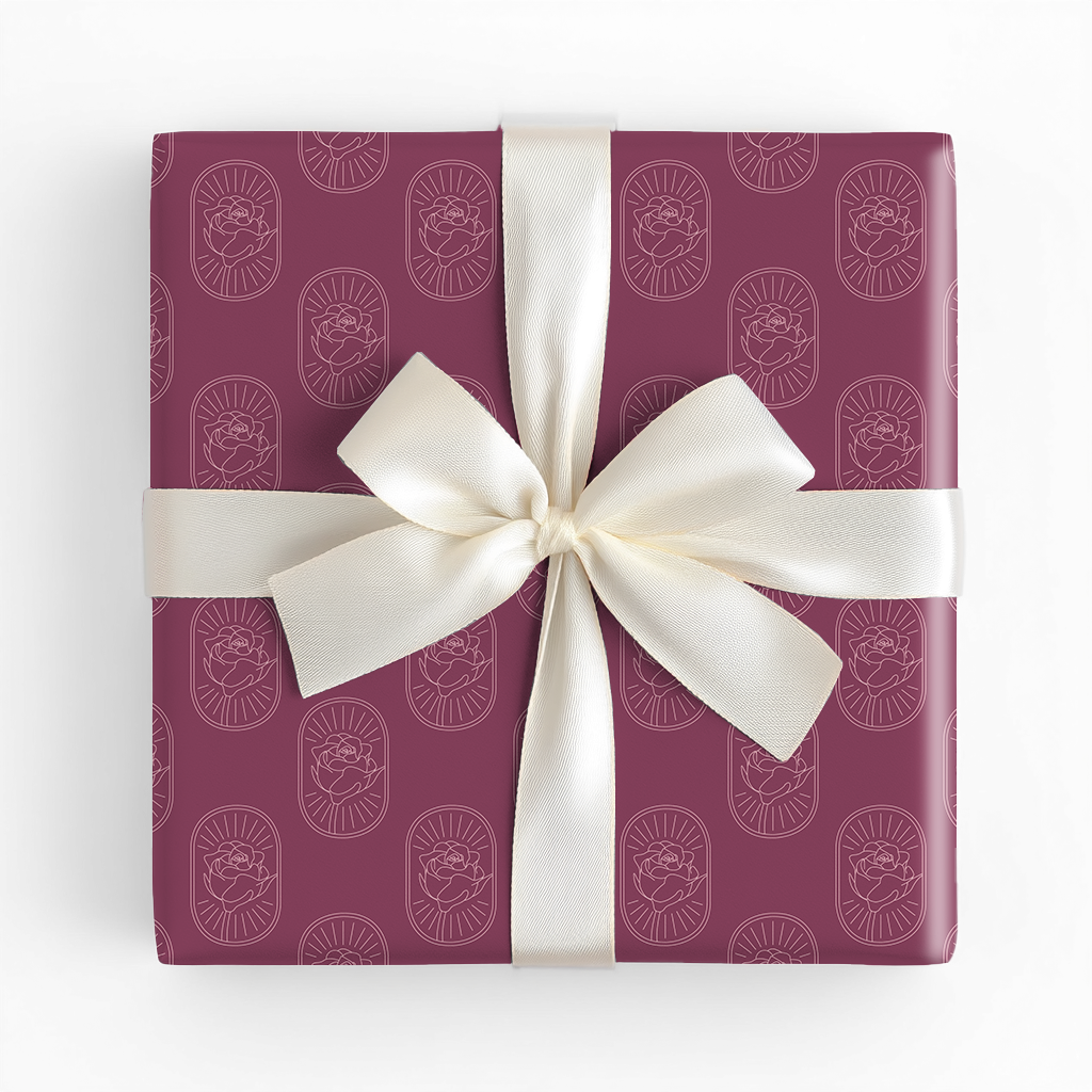 Oval Rose Elegance - Wrapping Paper