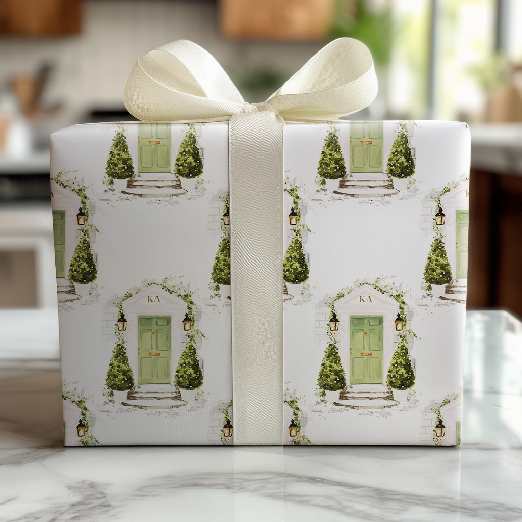Green & White Cottage - Wrapping Paper
