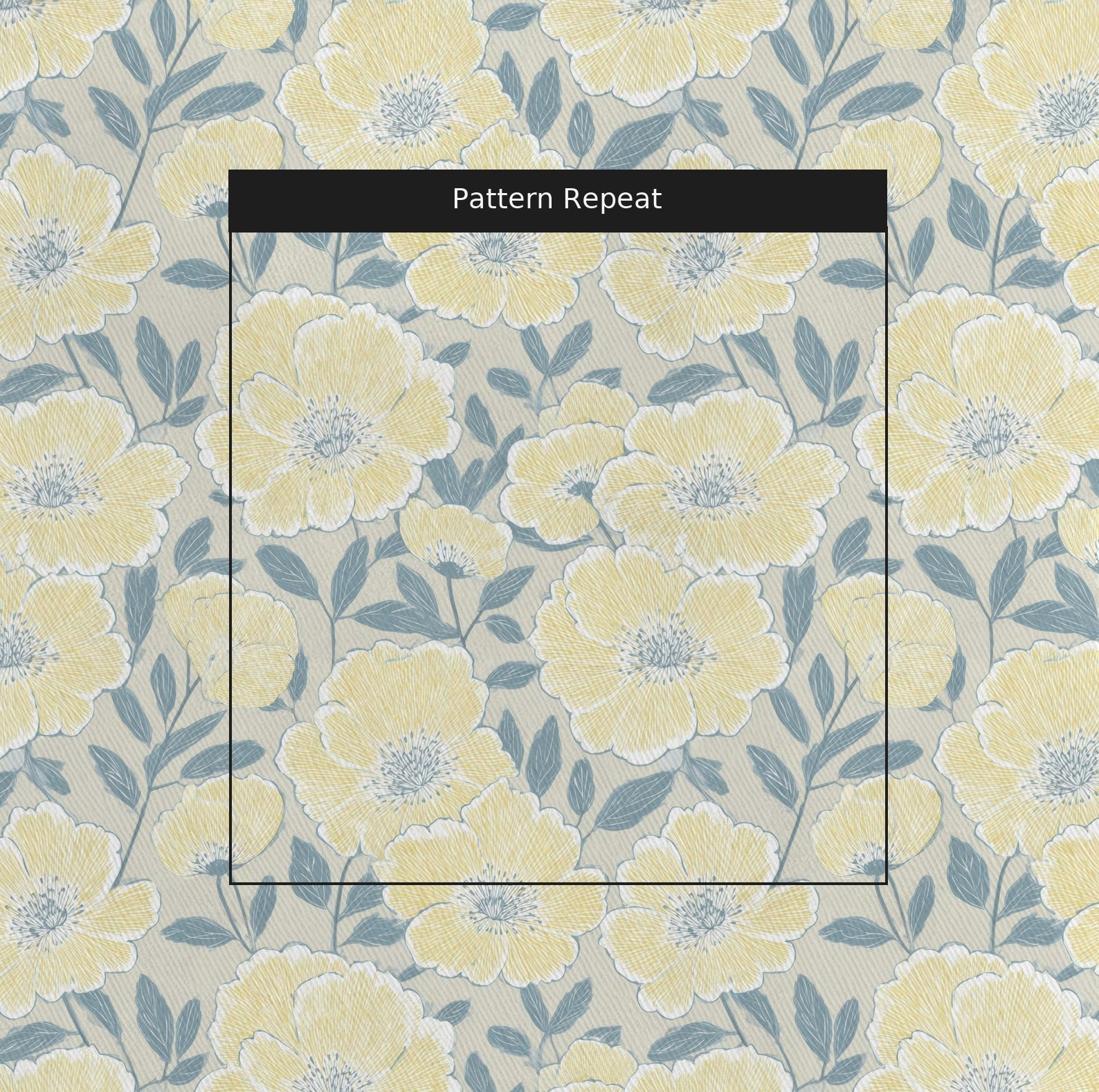 Porchlight Flowers Fabric by the Yard — pattern repeat