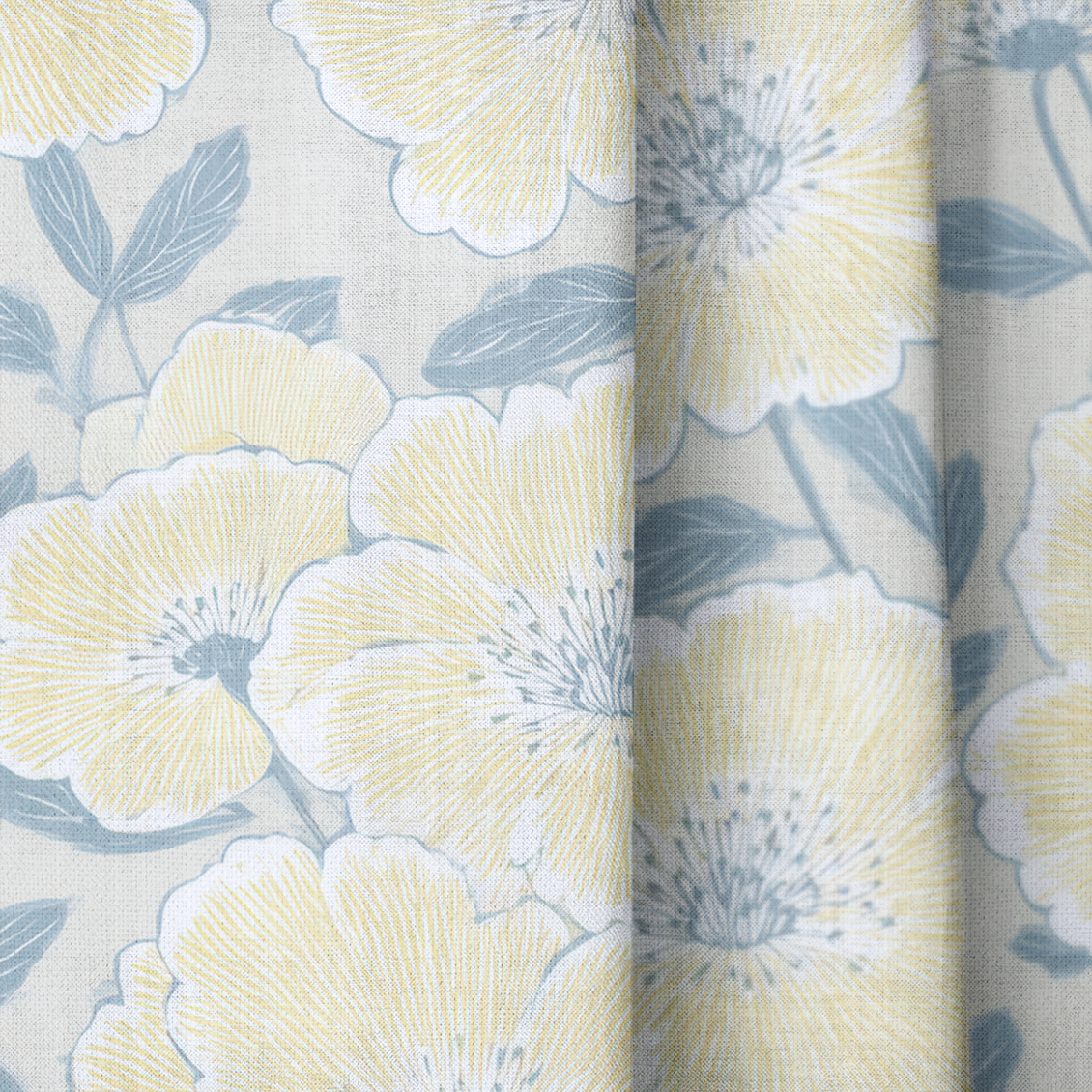 Porchlight Flowers - Drapery — close up