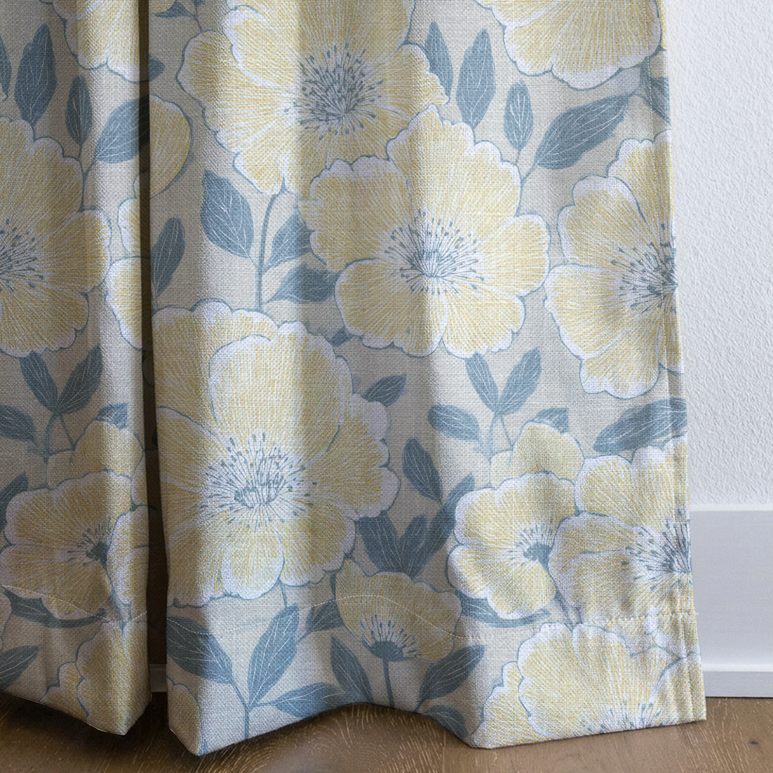 Porchlight Flowers - Drapery — corner closeup