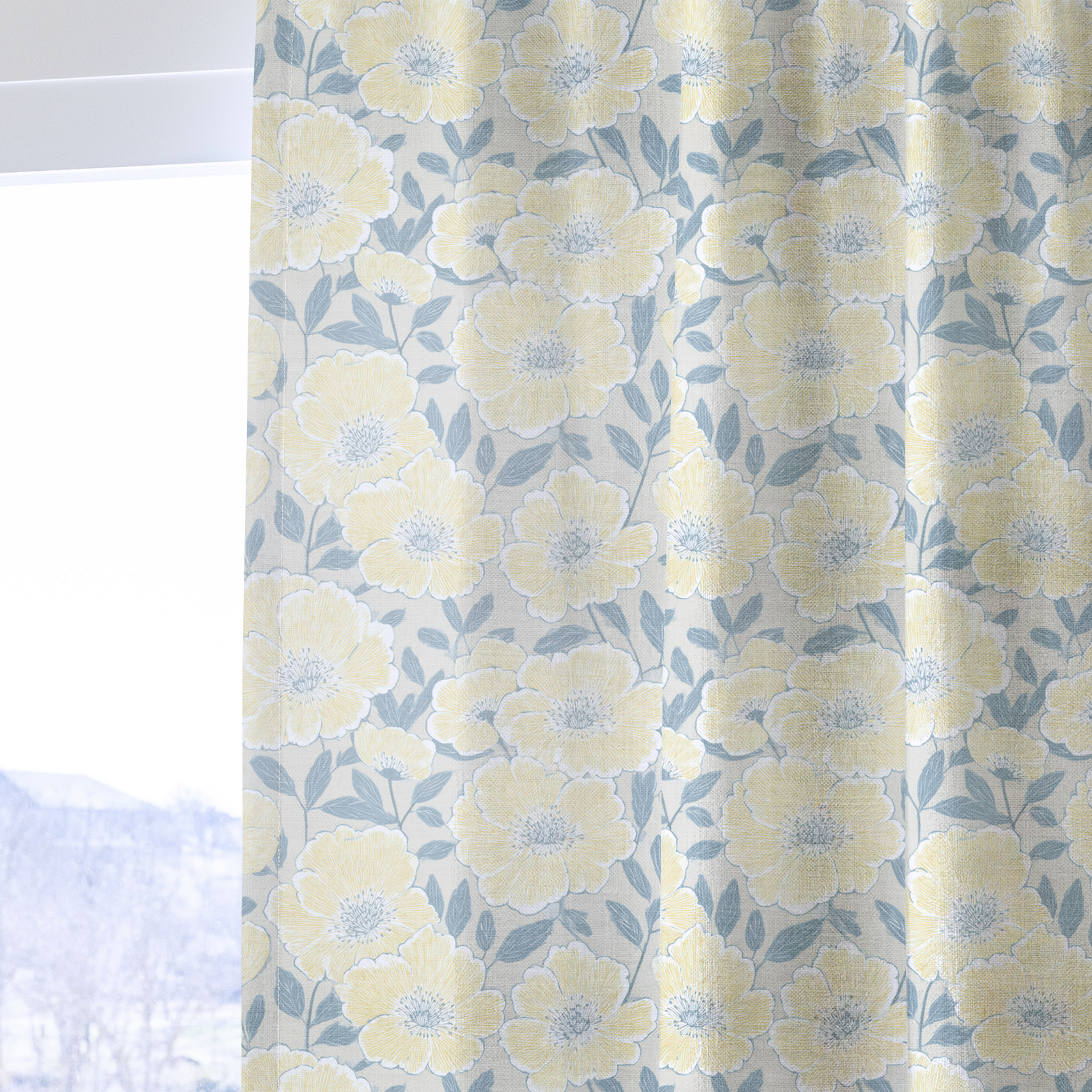 Porchlight Flowers - Drapery — one panel