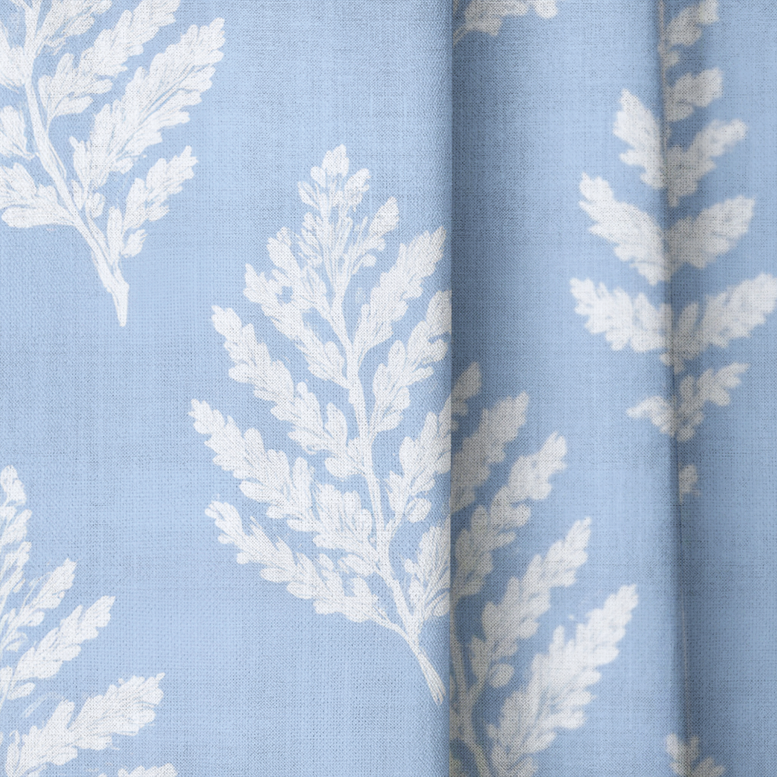 Periwinkle Branches - Drapery — close up
