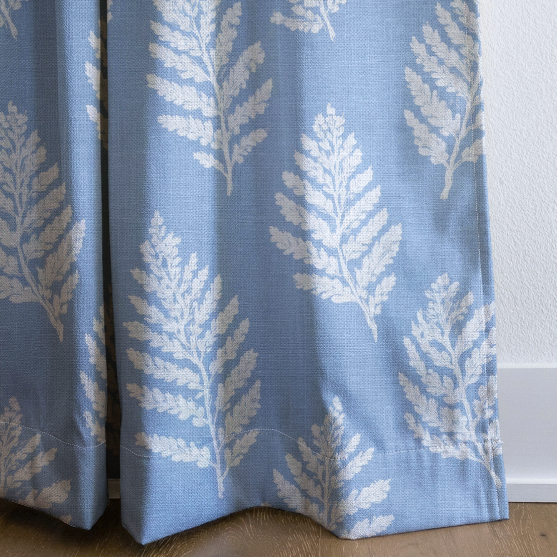 Periwinkle Branches - Drapery — corner closeup