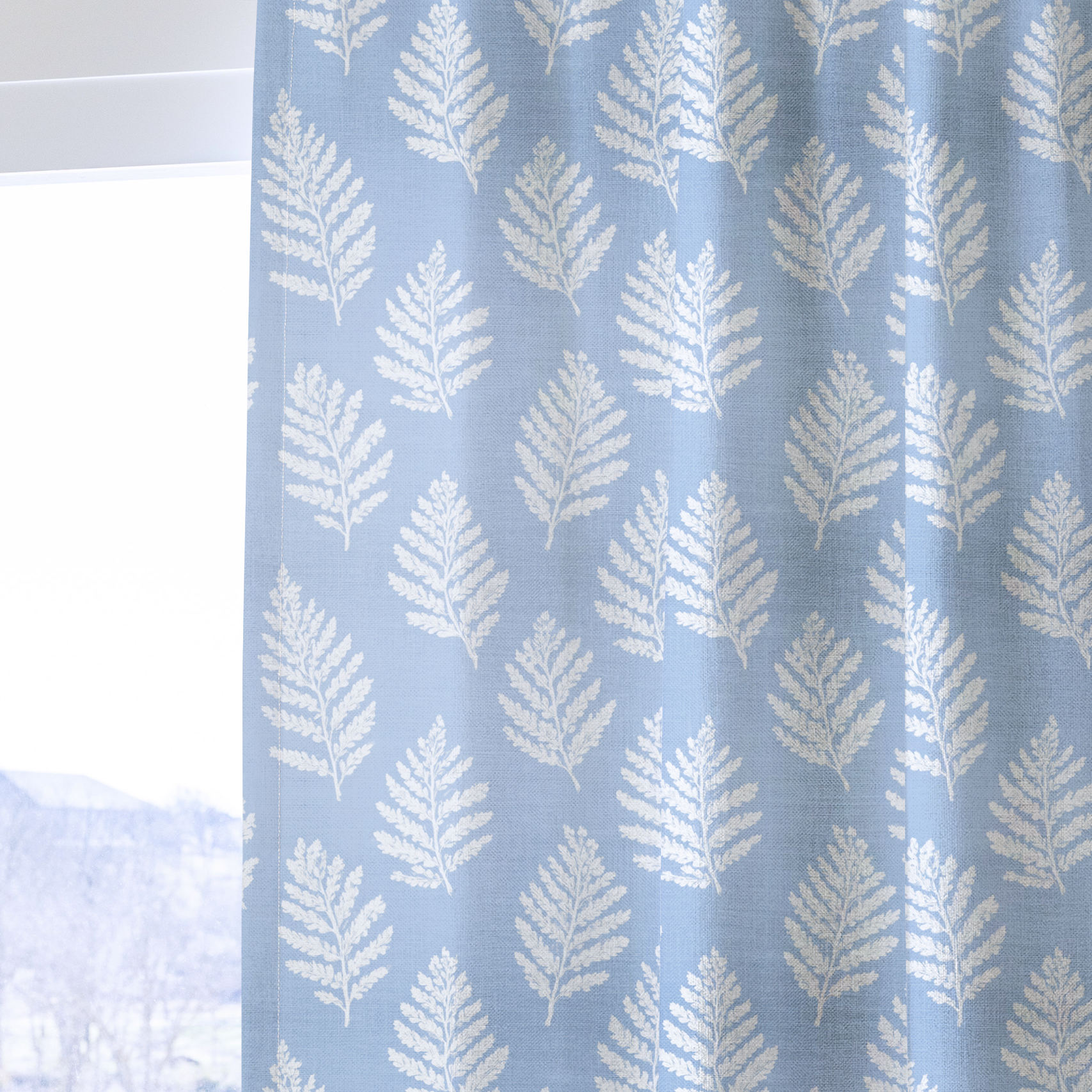 Periwinkle Branches - Drapery — one panel