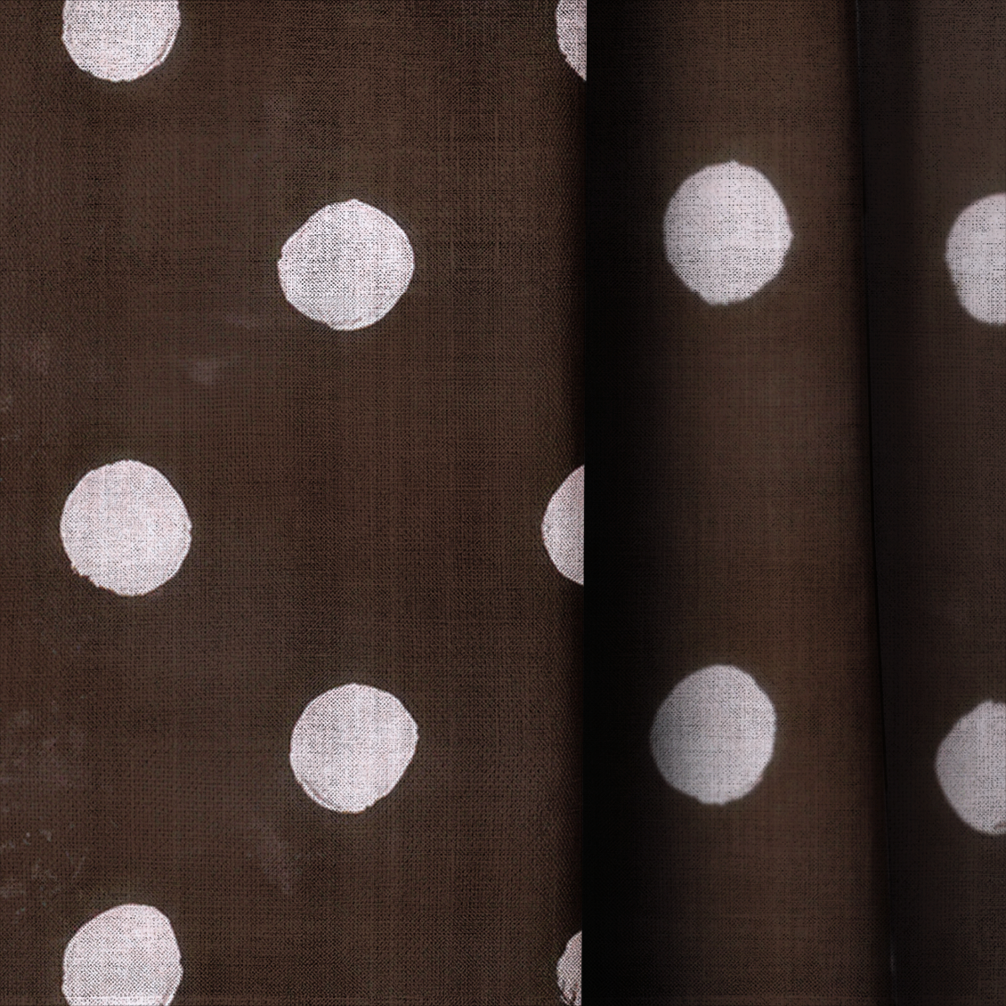 Mocha Dot - Drapery — close up