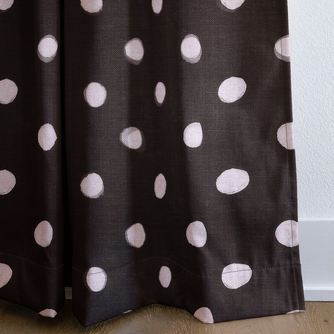 Mocha Dot - Drapery — corner closeup