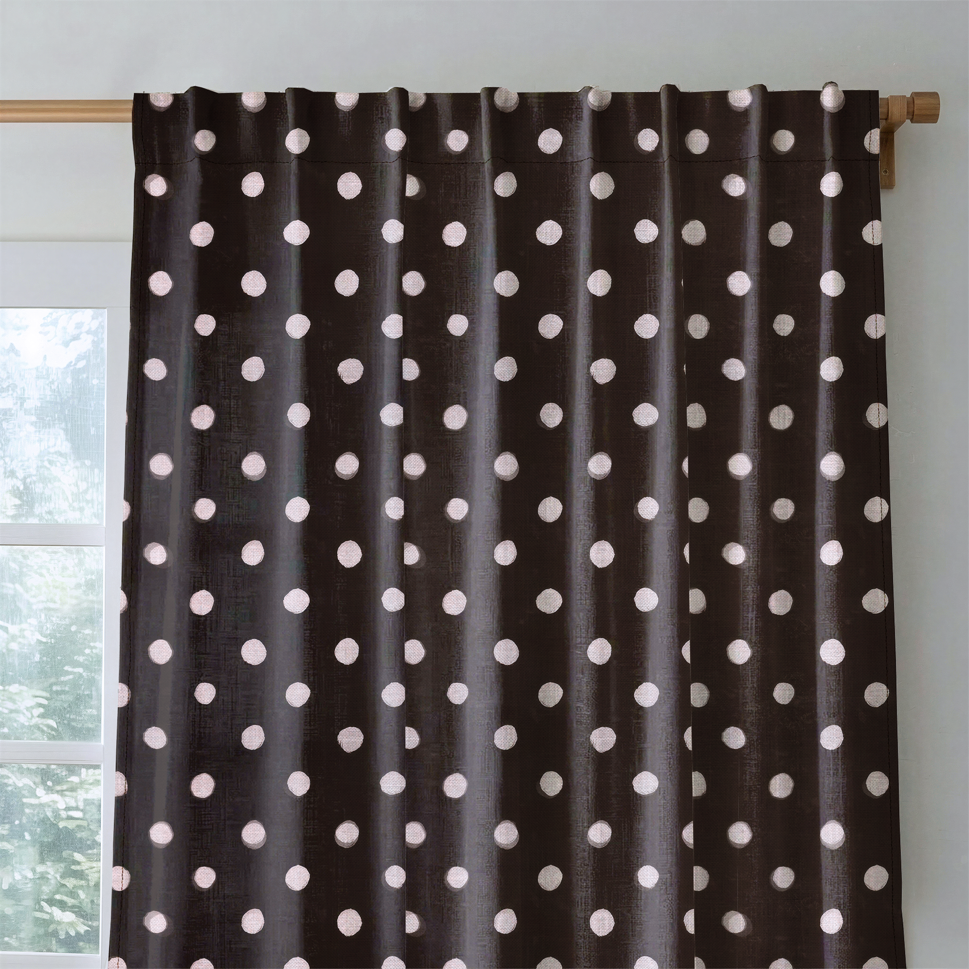 Mocha Dot - Drapery — rod