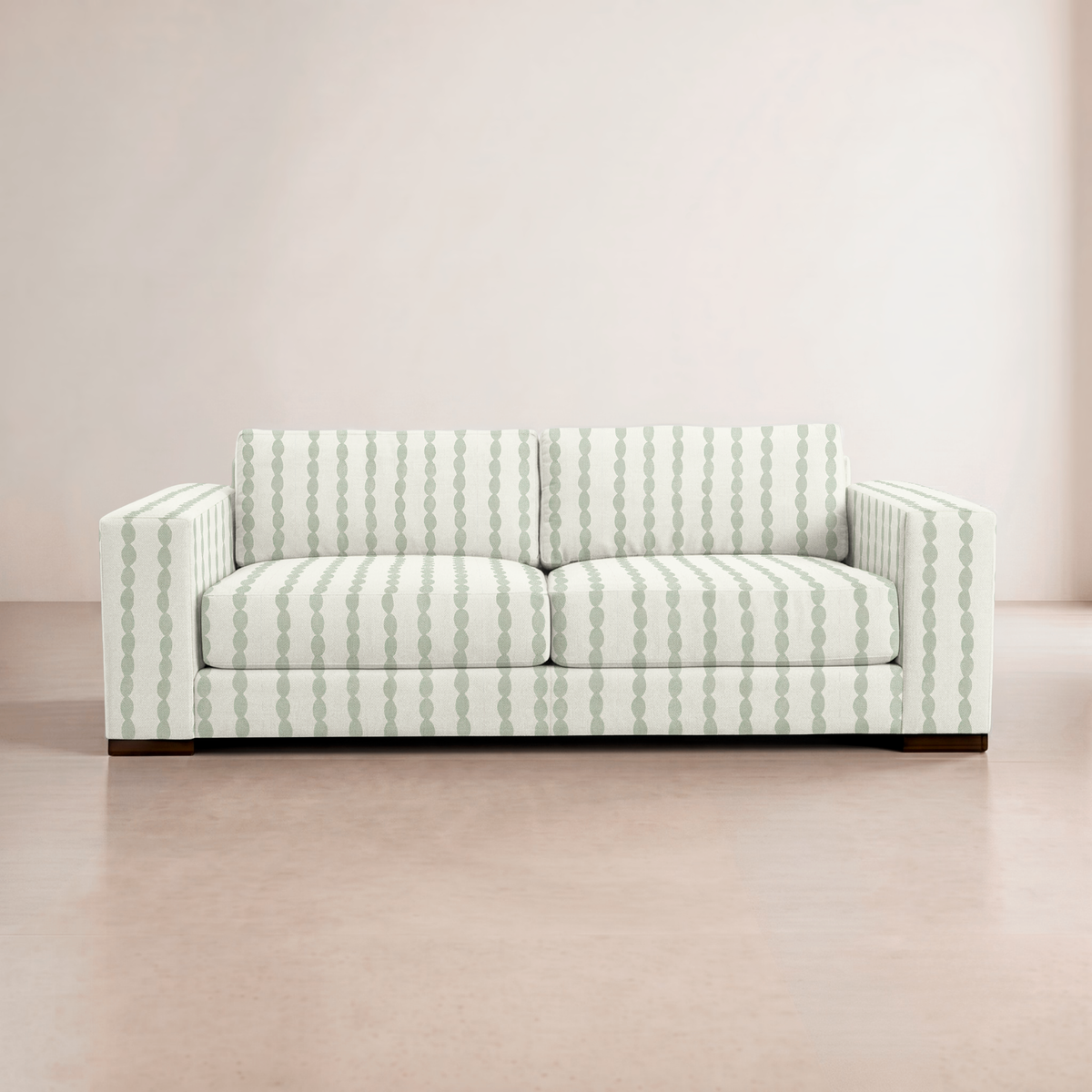 The Christopher Sofa in Loose Stems Lichen Chord Stripe