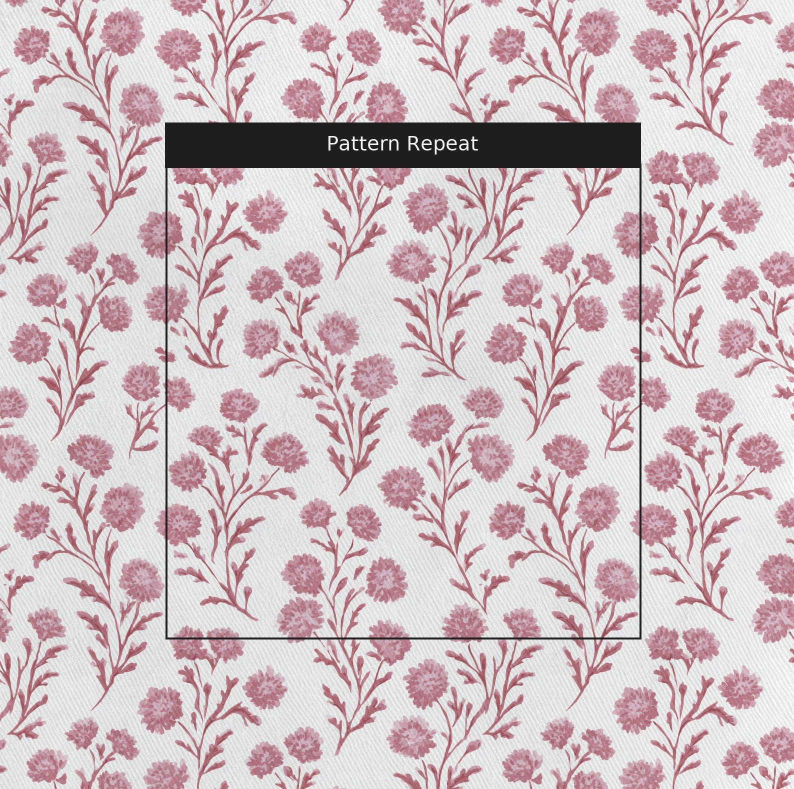 Phoenix Flowers Fabric by the Yard — pattern repeat