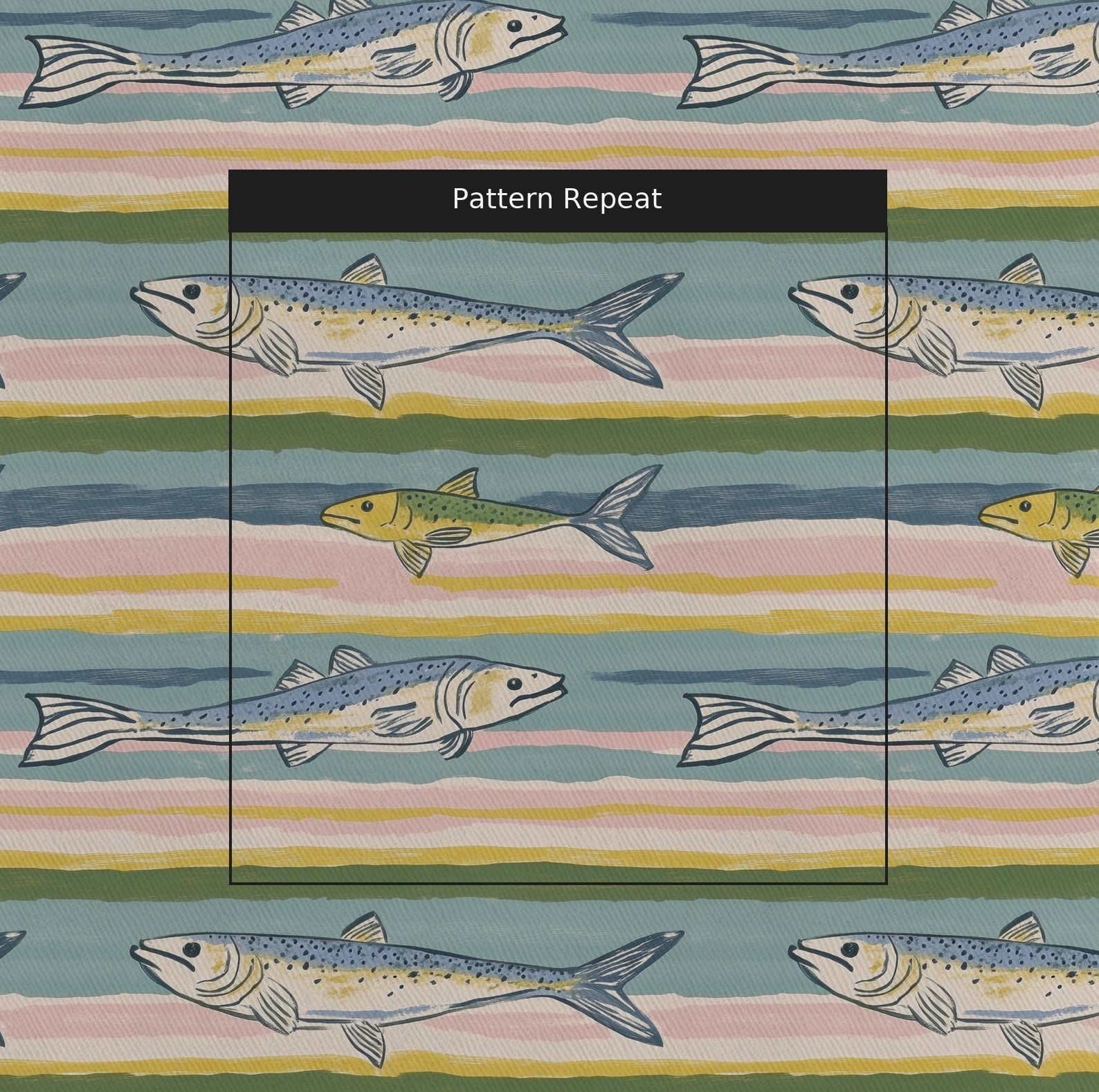 Coastline Fabric by the Yard — pattern repeat