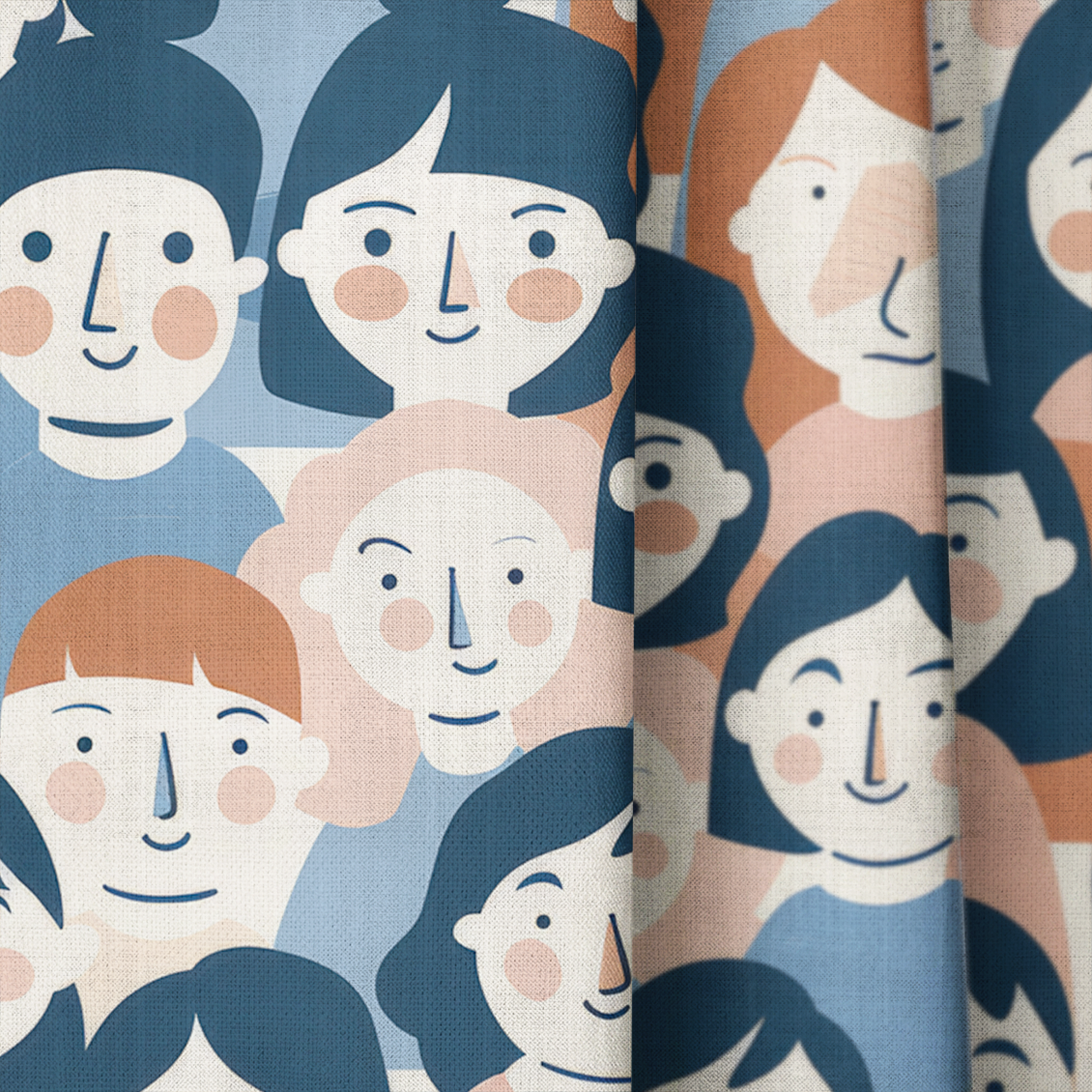 Faces in the Crowd - Drapery — close up