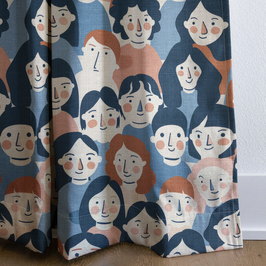 Faces in the Crowd - Drapery — corner closeup
