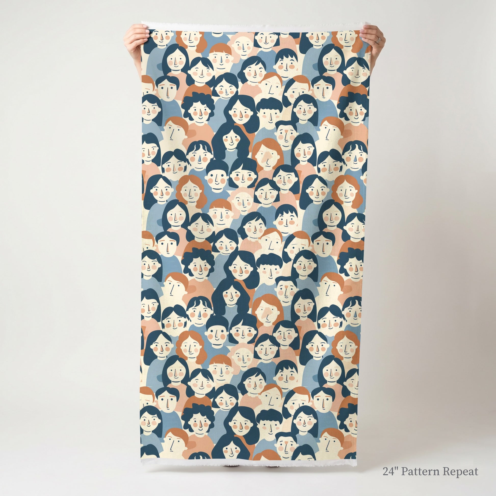 Faces in the Crowd Fabric by the Yard