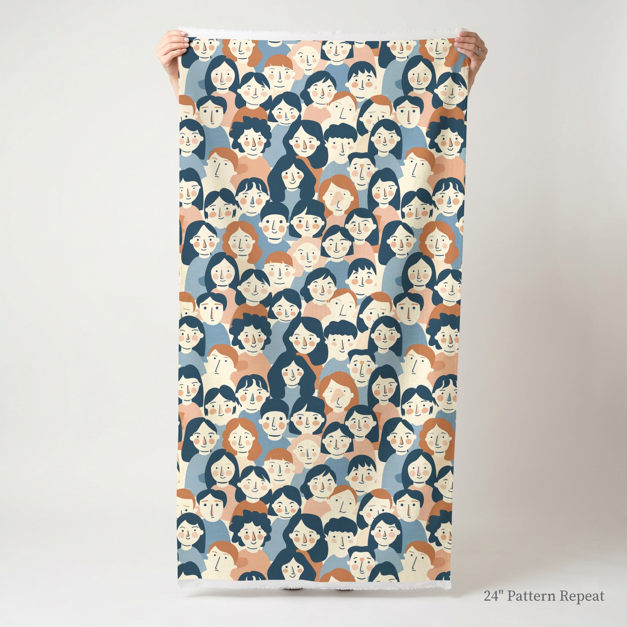 Faces in the Crowd Fabric by the Yard