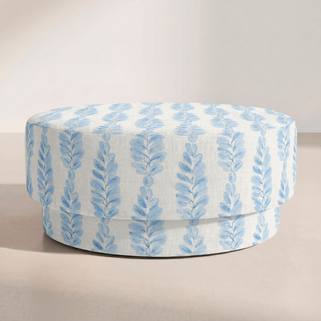 The Adelaide Ottoman in Carolina Ferns
