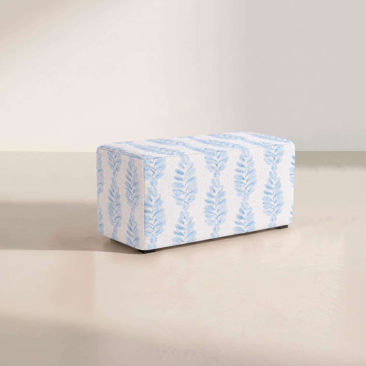 The Josephine Ottoman in Carolina Ferns