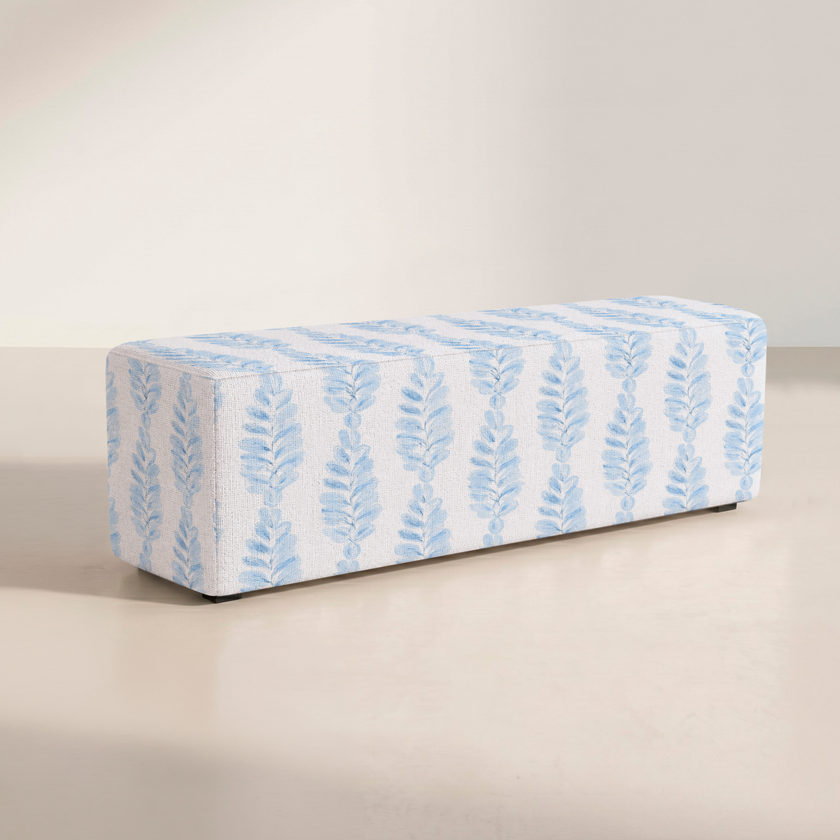 The Josephine Ottoman in Carolina Ferns