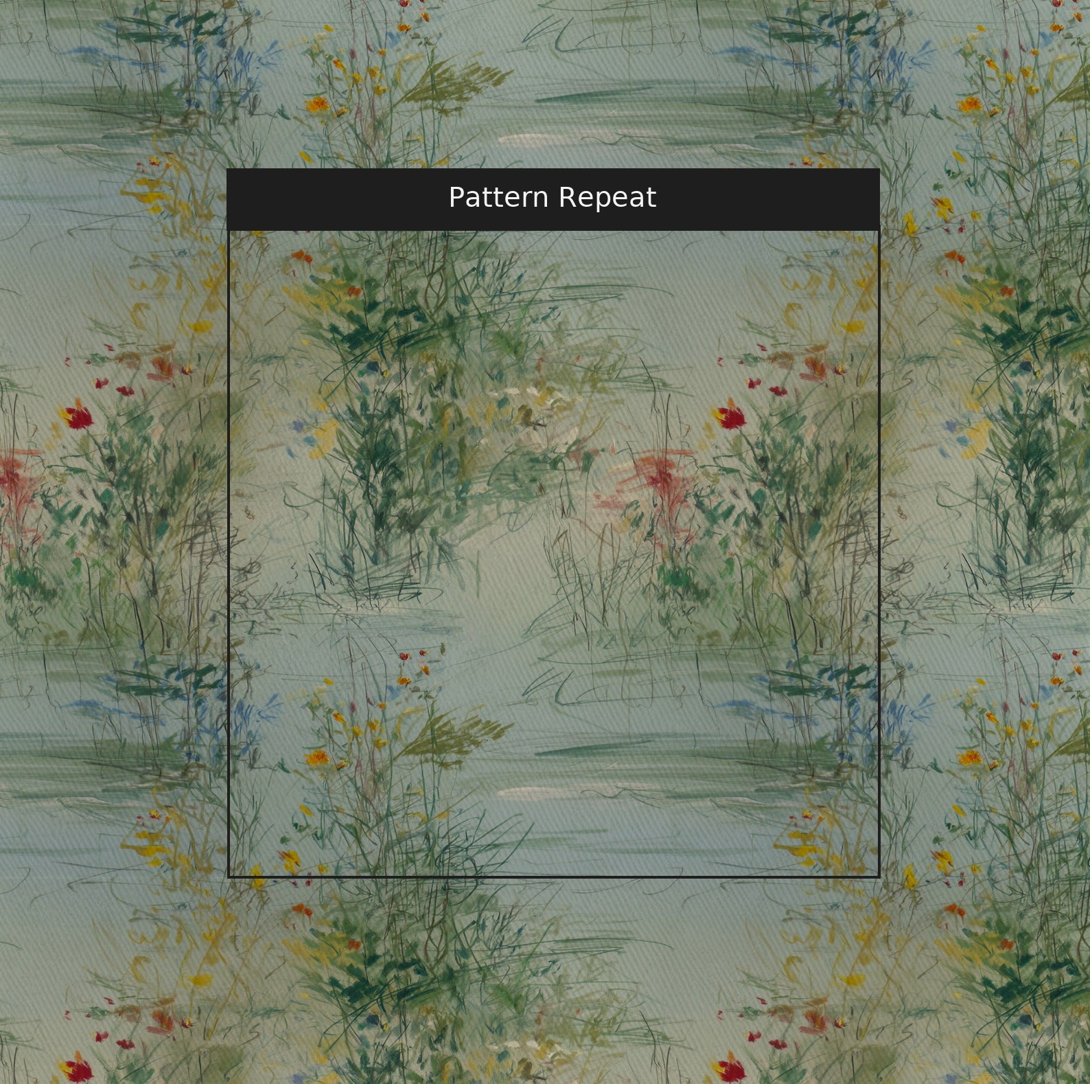Abstract Artwork Fabric by the Yard — pattern repeat