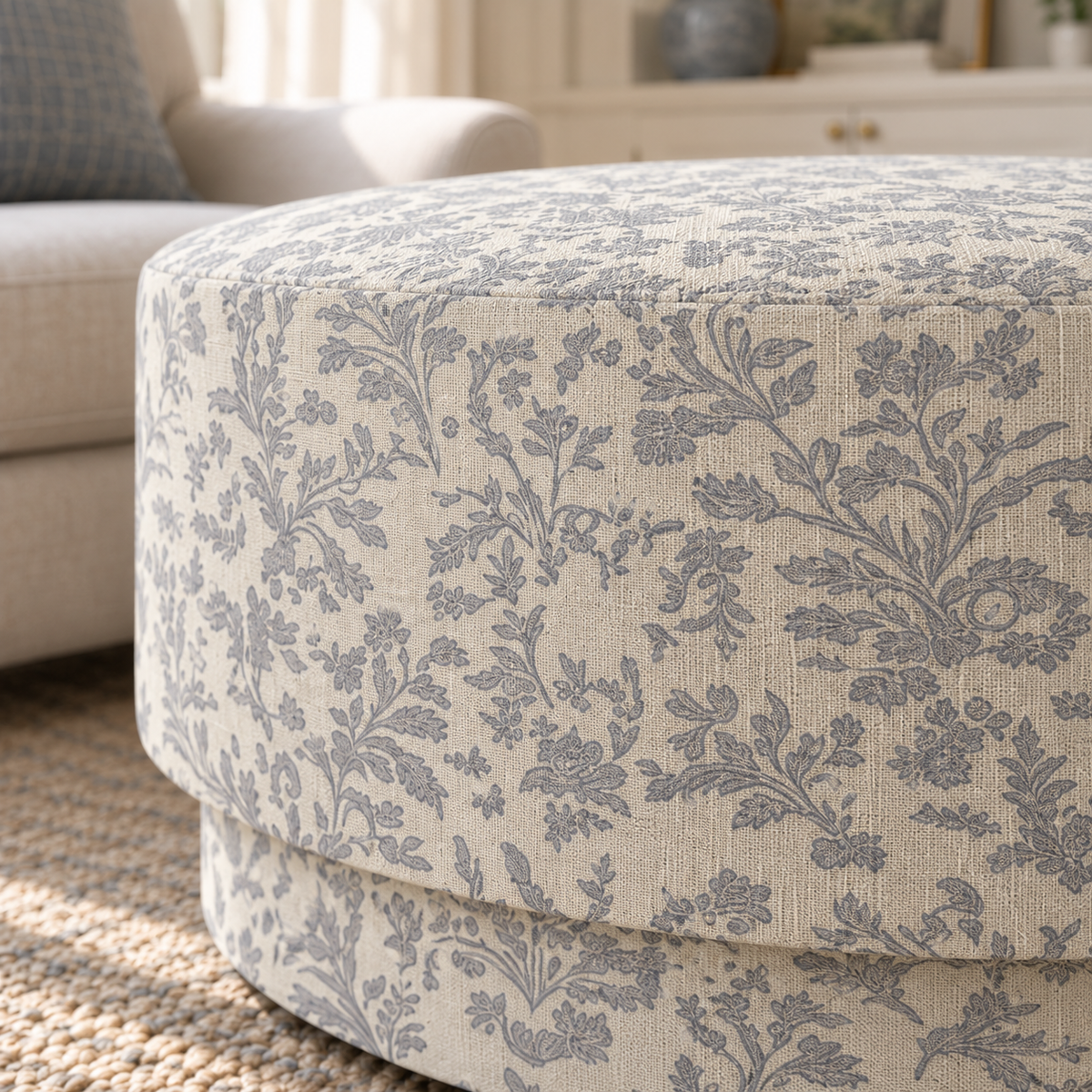 The Adelaide Ottoman in Ruby Nell