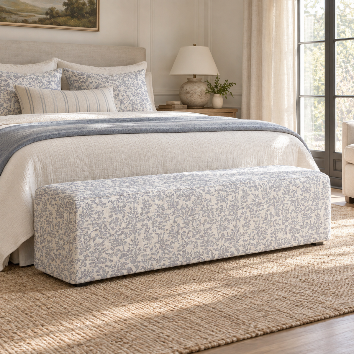 The Josephine Ottoman in Ruby Nell