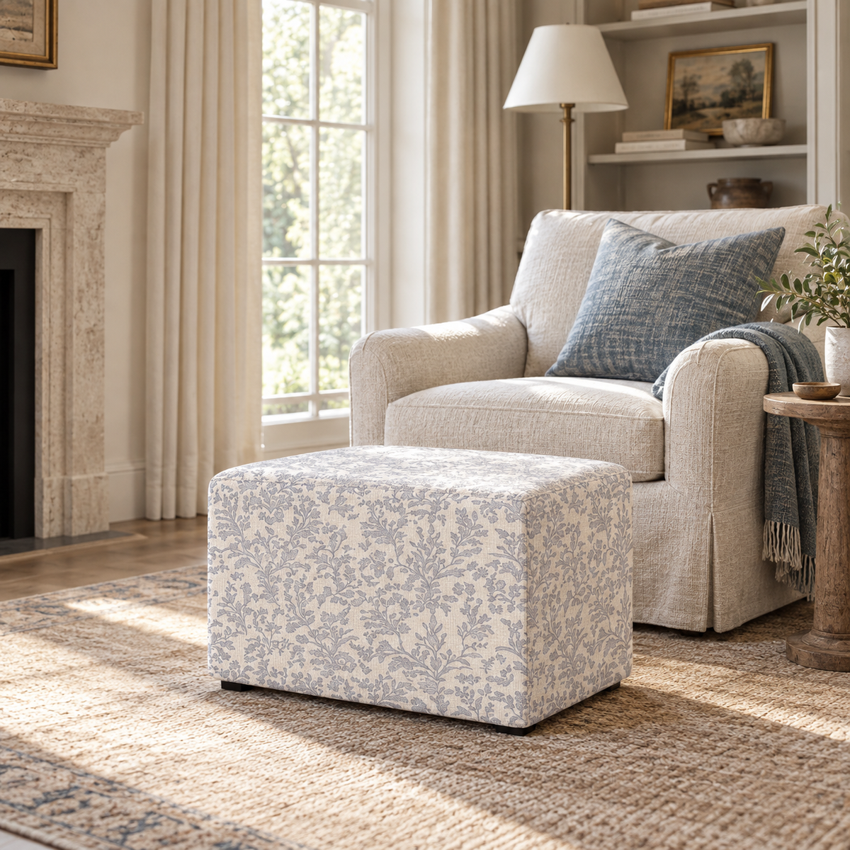 The Josephine Ottoman in Ruby Nell