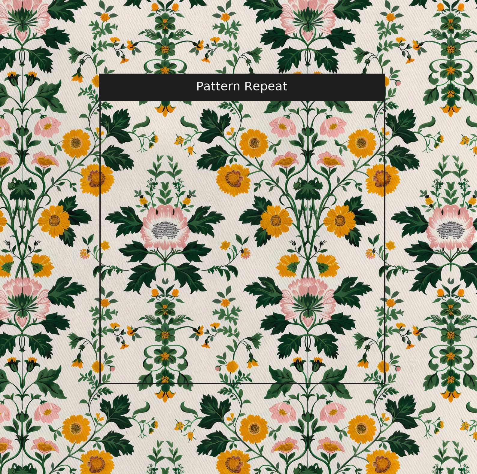 Genevieve's Greenhouse Fabric by the Yard — pattern repeat
