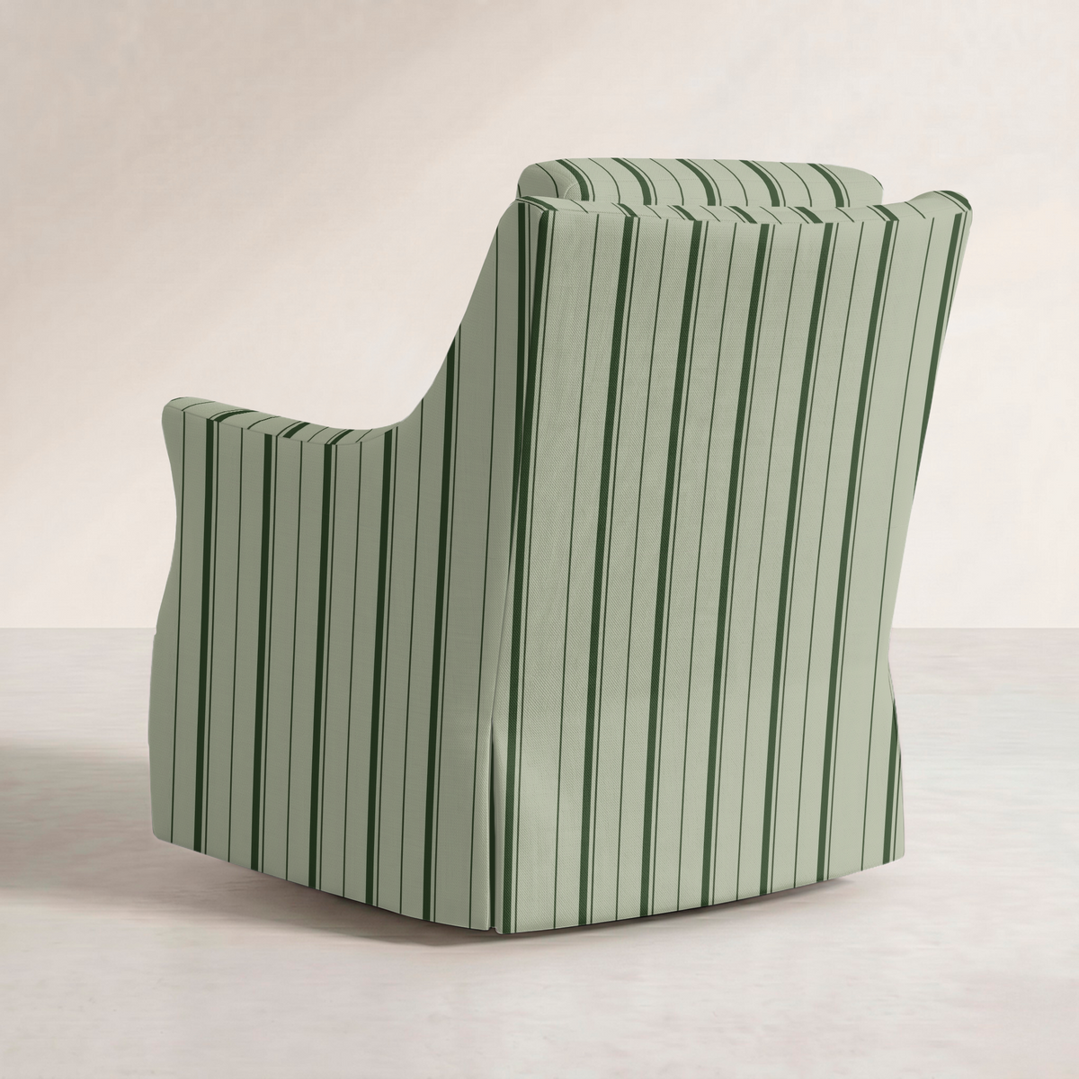 The Eleanor Chair in The Silk Garden Sage Stripes