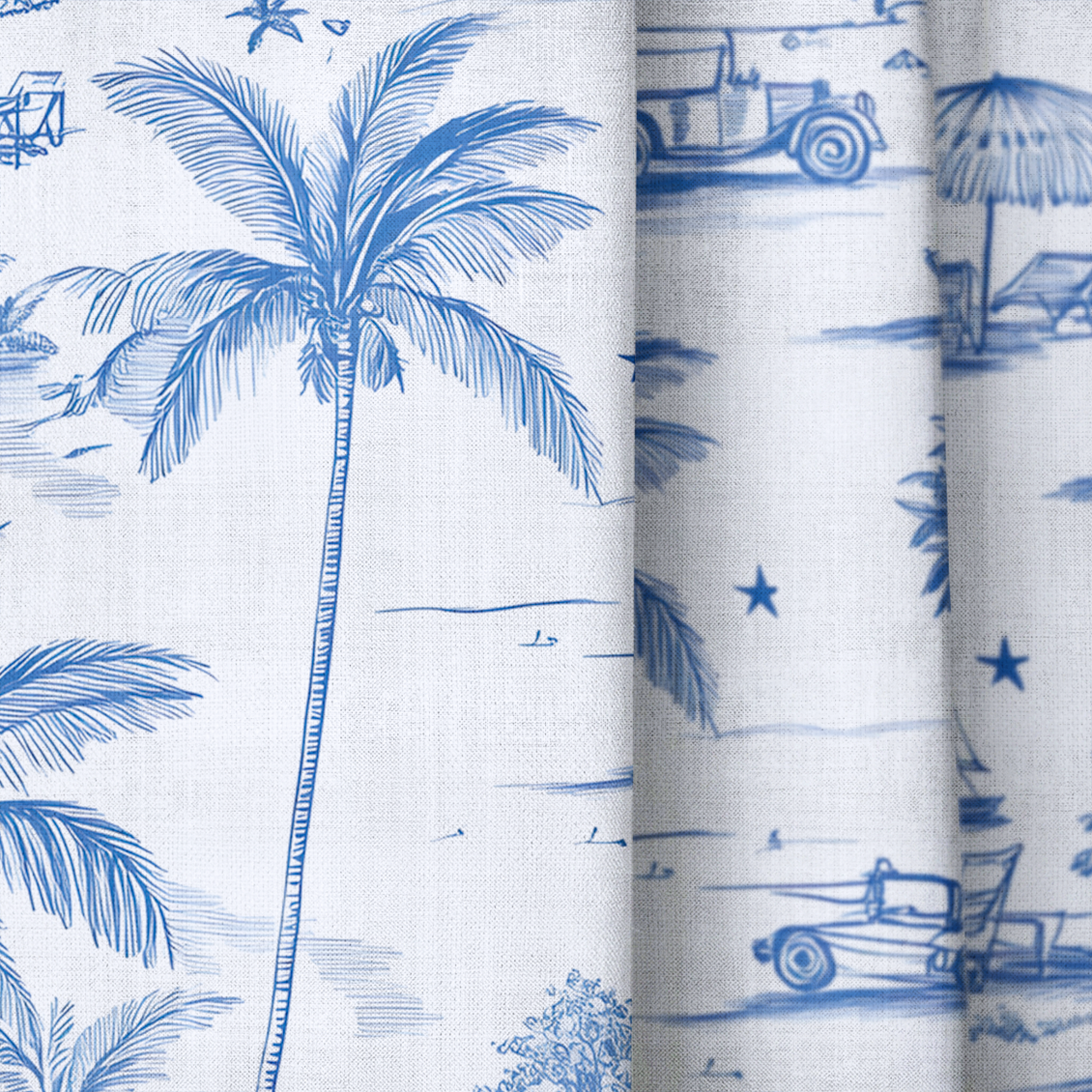 Harbor Toile - Drapery — close up