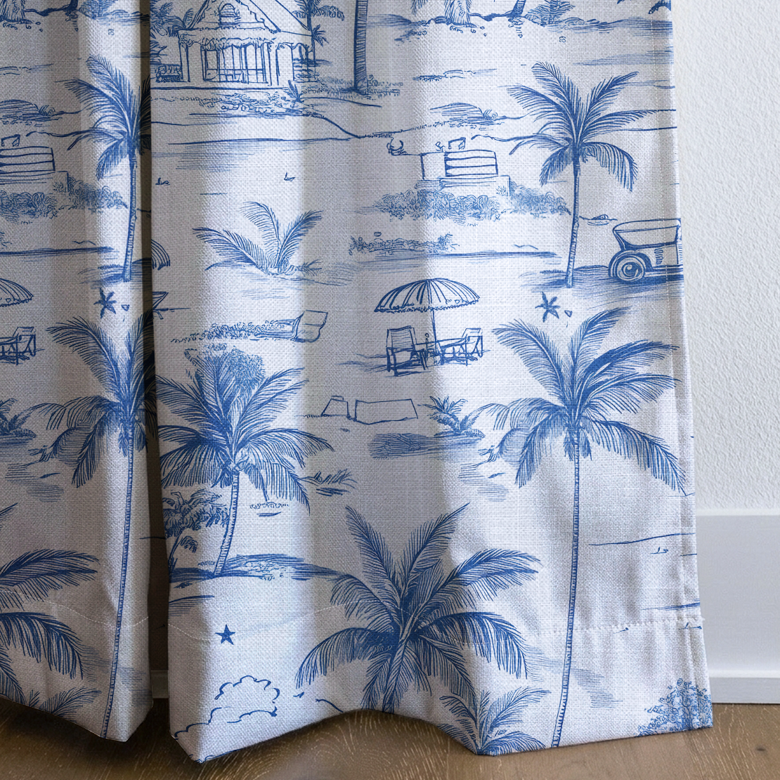 Harbor Toile - Drapery — corner closeup